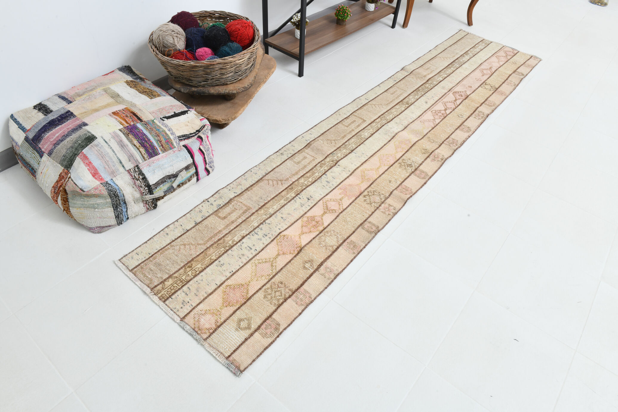 2x10 modern vintage runner rug, 69x317cm