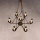 Antique wrought iron chandelier with 7 lights, Italy, 19th century.