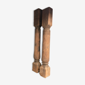 Pair of Himalayan cedar columns, 17th/18th