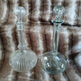 2 antique carafes