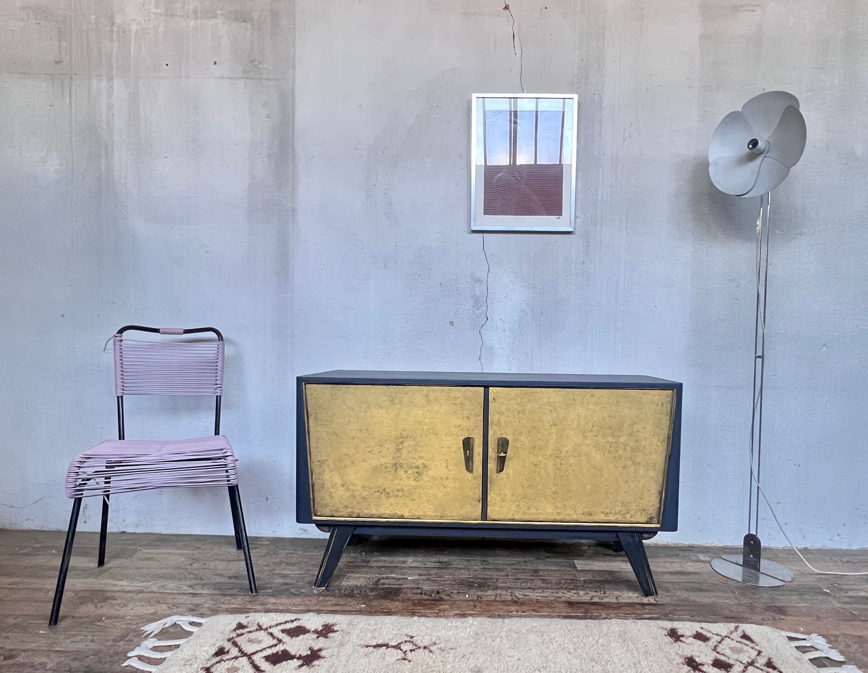 Enfilade meuble tv vintage pieds compas