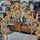 Golden wooden glazed mirror ref mart