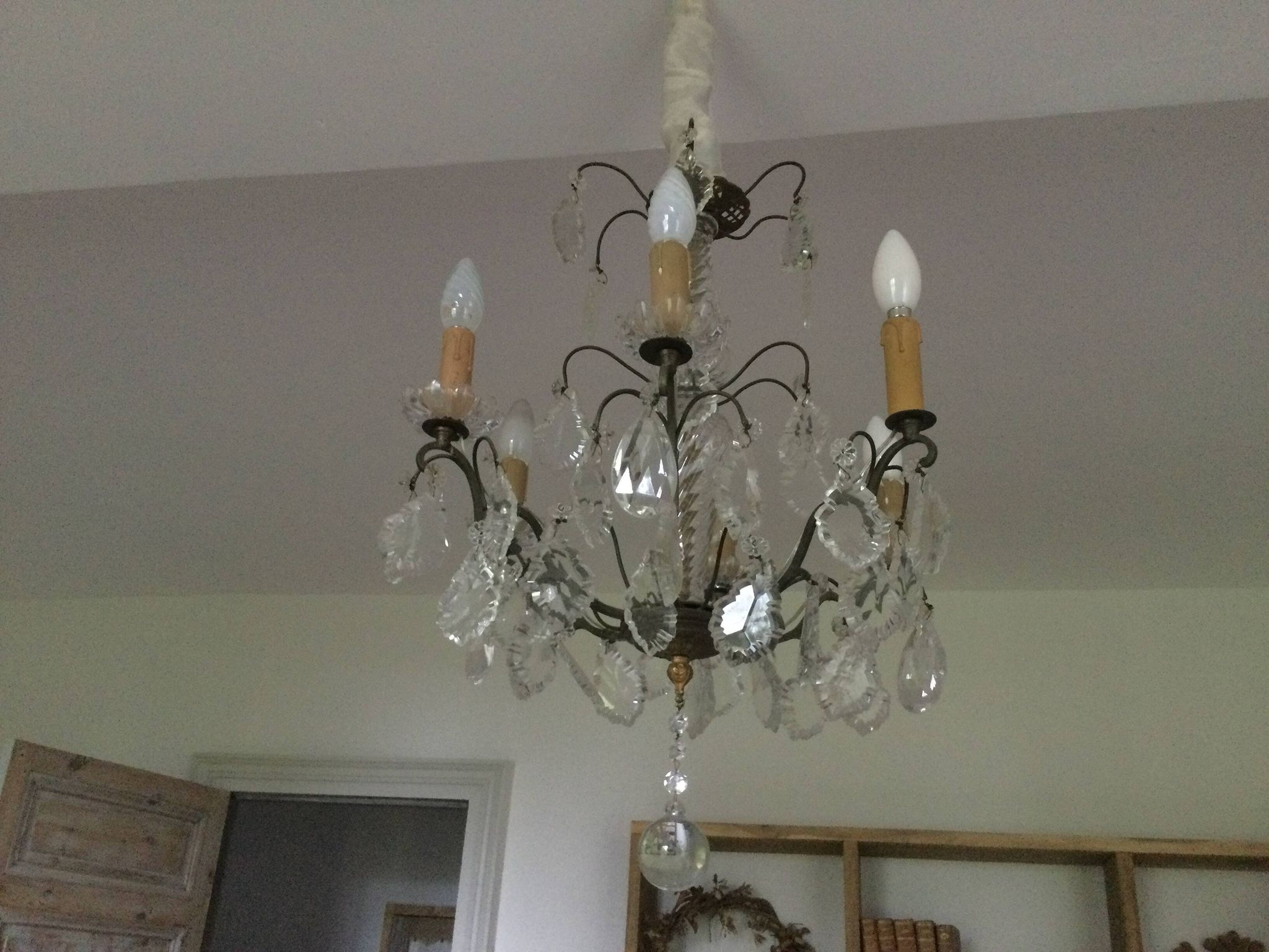 Antique chandelier with tassels