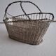 Silver metal basket and bottle holder
