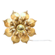 1970s 1980s Hollywood Regency Masca Gold Leaf Metal Flower Wall Sconce