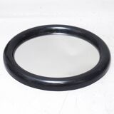 Round black plastic mirror 1970s