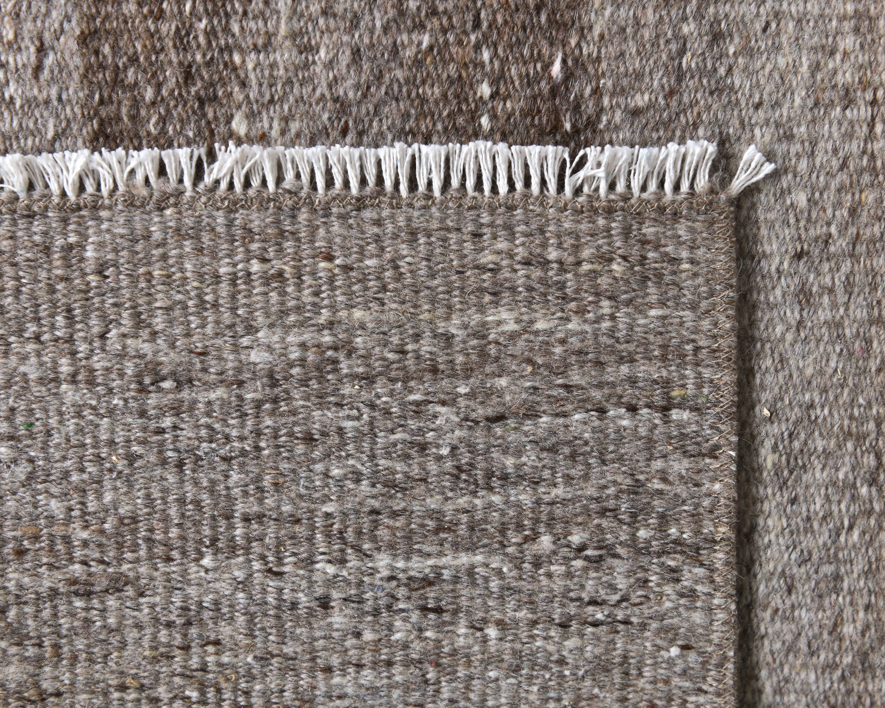 2x9 Brown Beige Striped Kilim Runner Rug 71x279Cm SK 241367