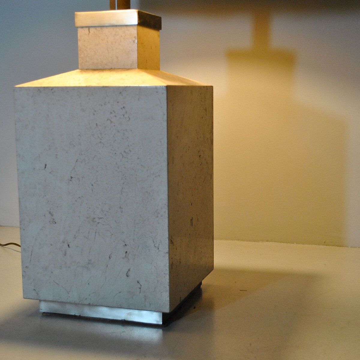 1970s travertine table lamp