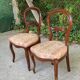 2 Louis Philippe chairs in curved solid wood and ecru fabric