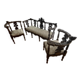 Two-seater sofa and two chairs Neo-Renaissance 1890