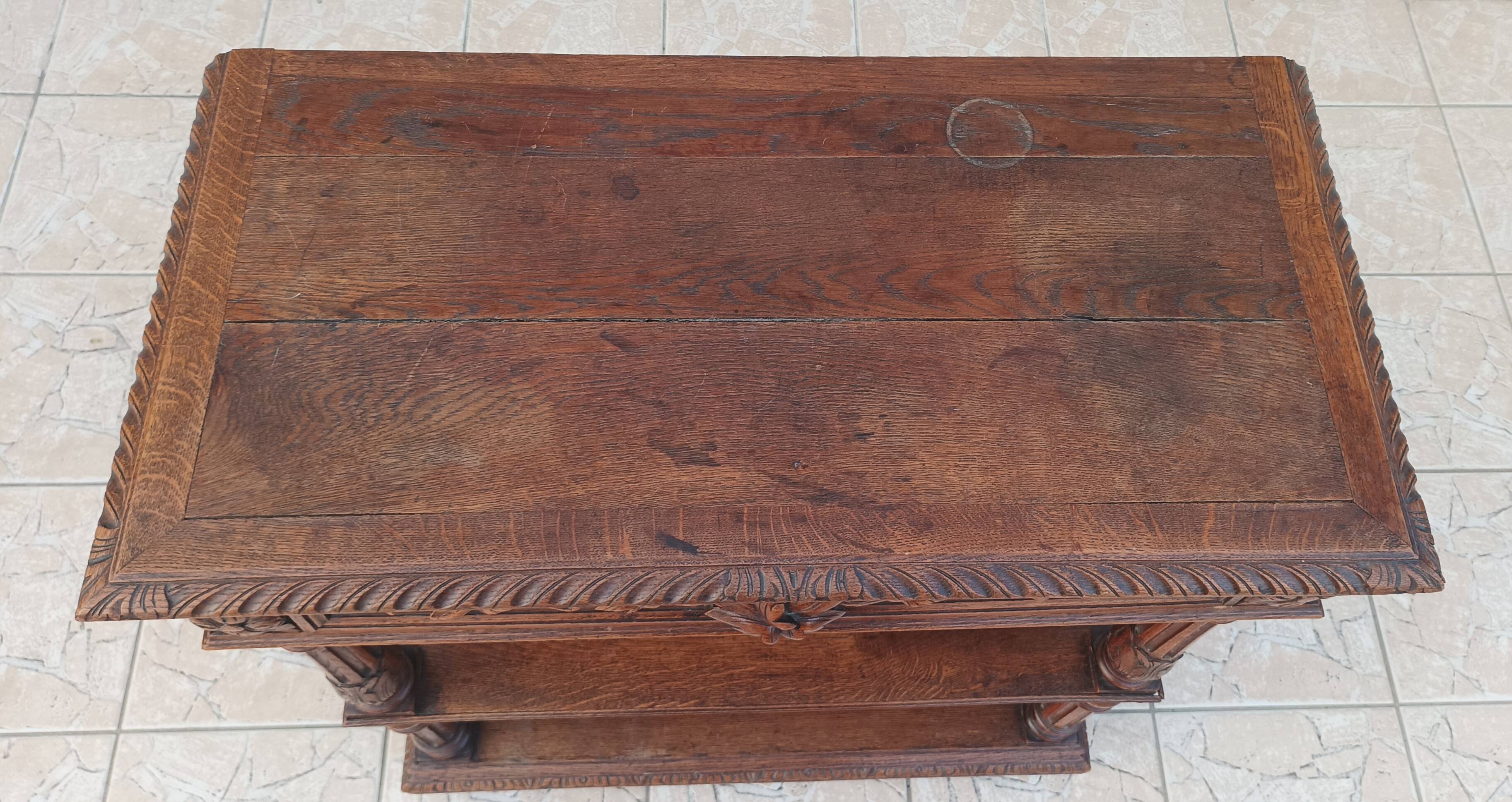 Renaissance style oak console