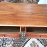 Bureau rustique plat ancienne table de ferme XIXèm en noyer