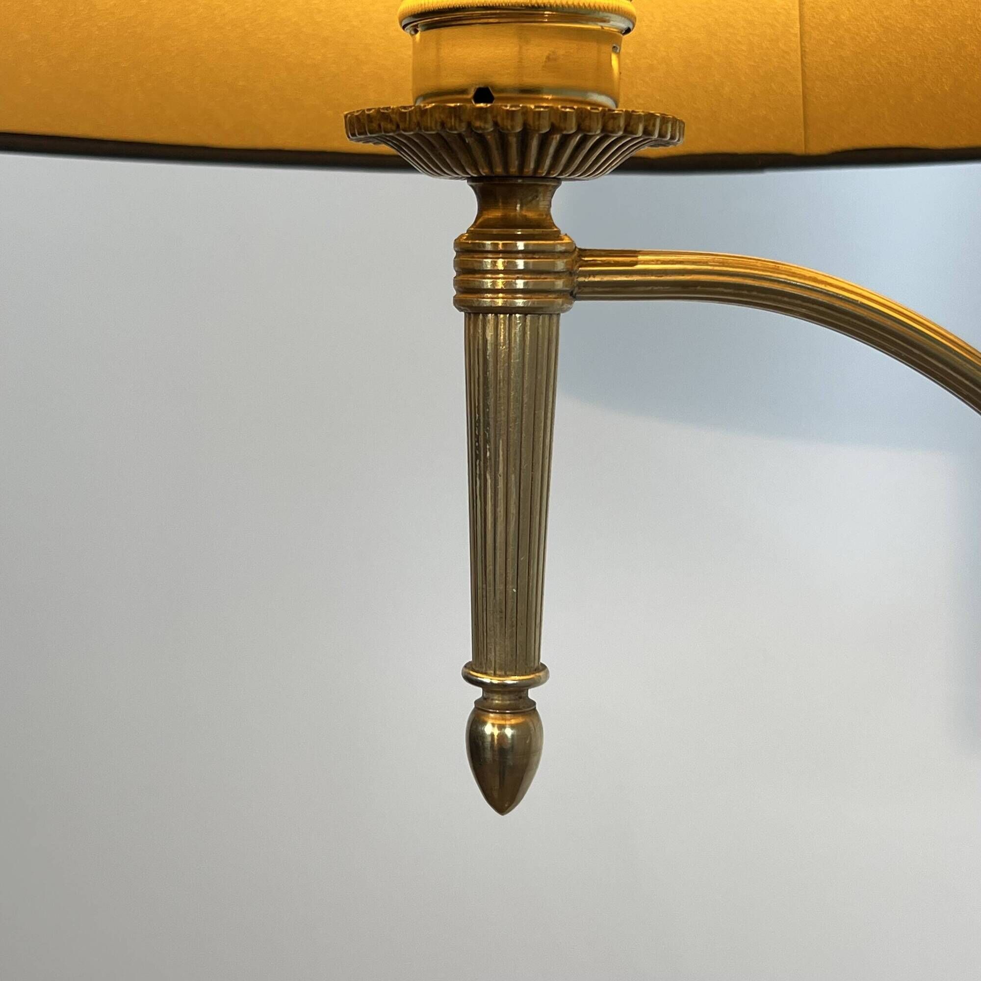 Reading Floor Lamp with Adjustable Arm in Gold Brass. French Work. Vers