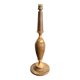 Ancien Pied Lampe Balustre Cuir Marron Gainé Dorure au Fer Année 50 70