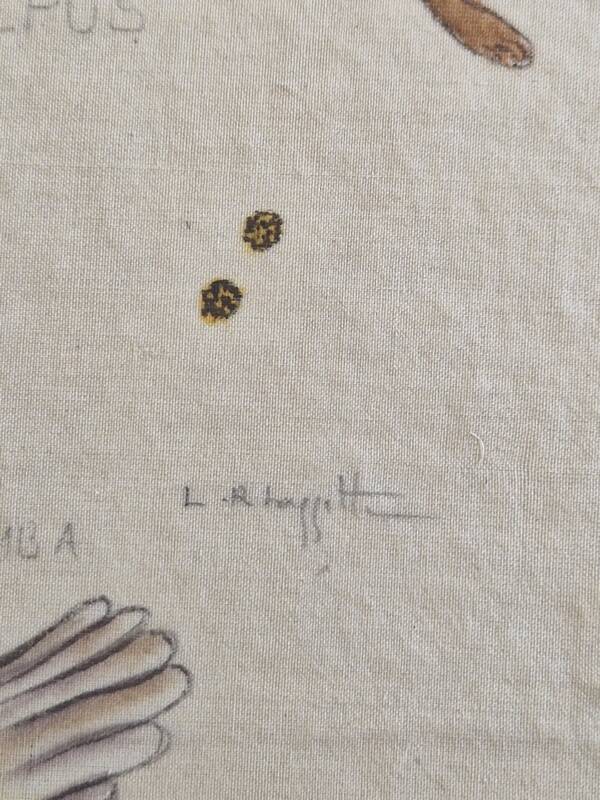 La Roche Laffitte (Born in 1943) - Watercolour drawing on silk - Unicorn