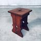 Amsterdam School Design Oak Handle Stool, Netherlands, 1920s