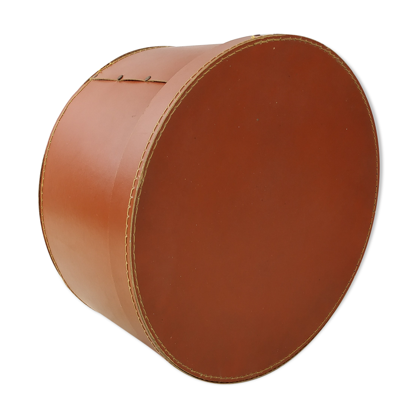 Boite à chapeau en cuir marron
