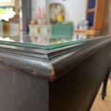 Office XIXth lacquered black and under hand beveled glass