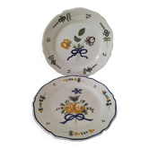 Duo d’assiettes anciennes peintes à la main