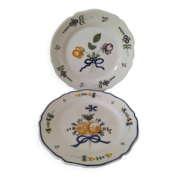 Pair of antique hand-painted plates