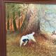 Tableau L Eiford peinture huile sur toile chien de chasse 68x58cm
