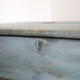 Old box desk, blue lasure