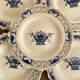 Dessert plates in Rouen faience with hand decoration.