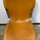 Lot 4 Italian chairs, Cidue camel leather and chrome 1970