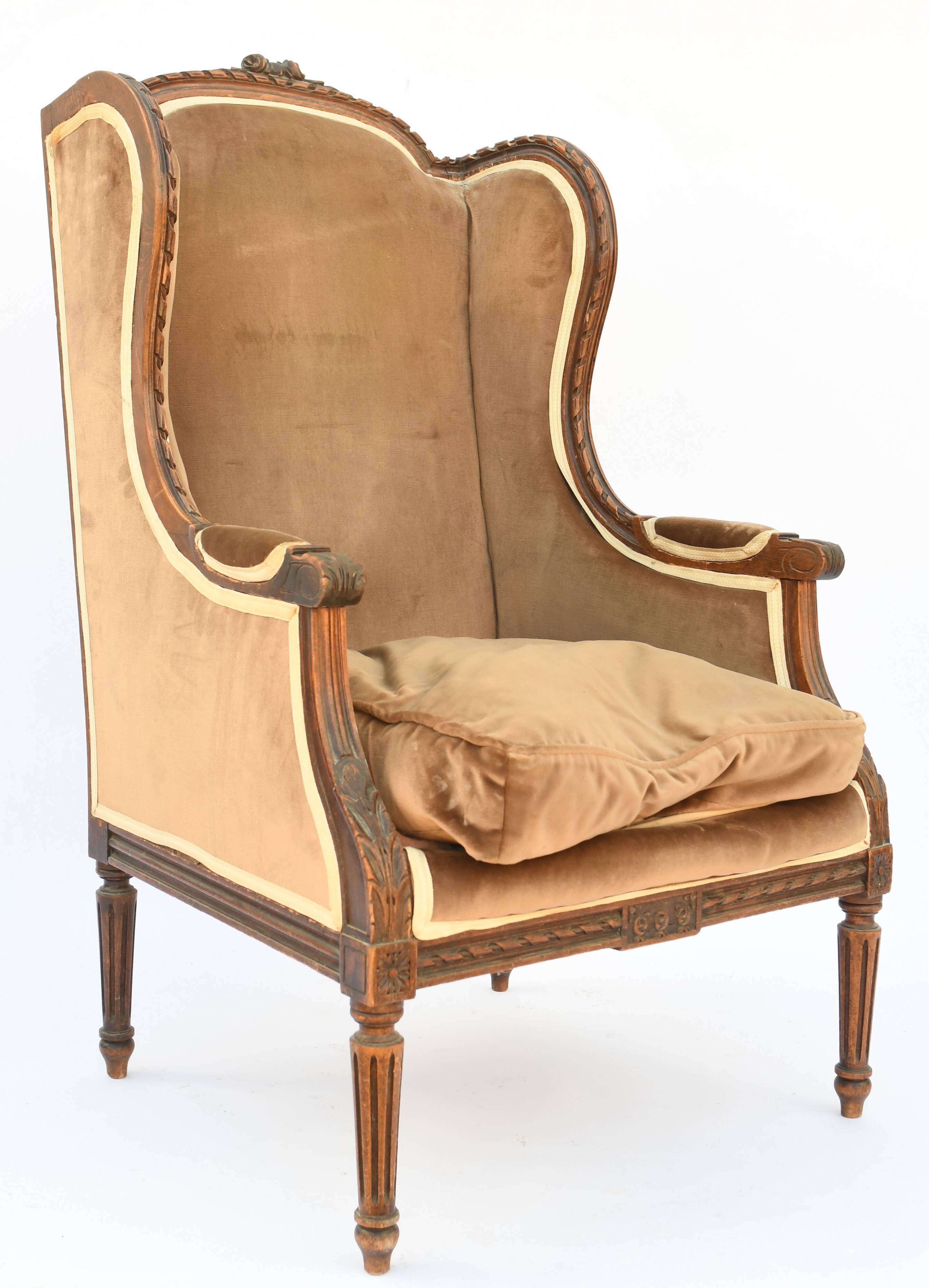 Louis XVI style shepherdess armchair