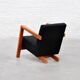 Dutch Modernist Low Profile Armchair from the 1950s in Black Upholstery