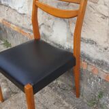 6 scandinavian chairs vintage beech and skai