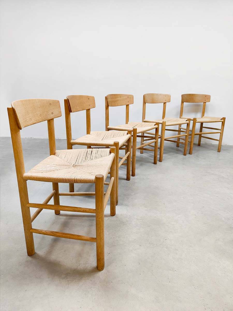 Vintage design oak dining chairs J39 Børge Mogensen