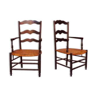 Pair of Provençal armchairs at the end of the 19th century
