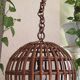 Large Italian spherical wicker pendant light, 1950s.