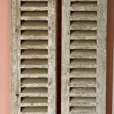 Set of 2 large old louvered shutters
