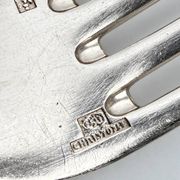 Twelve large table forks Christofle Marly, silver-plated metal.