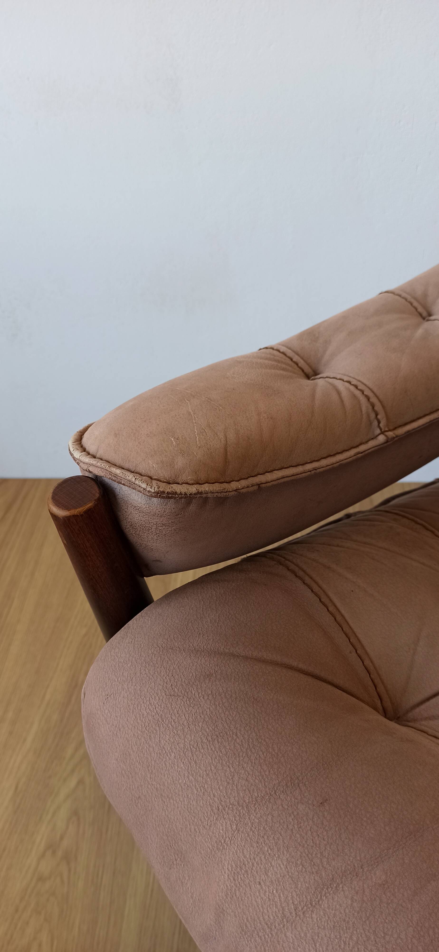 Genega Møbler leather armchair, Denmark, 1960s.