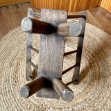 Brutalist magazine rack in the style of Jean Touret, 1950s.