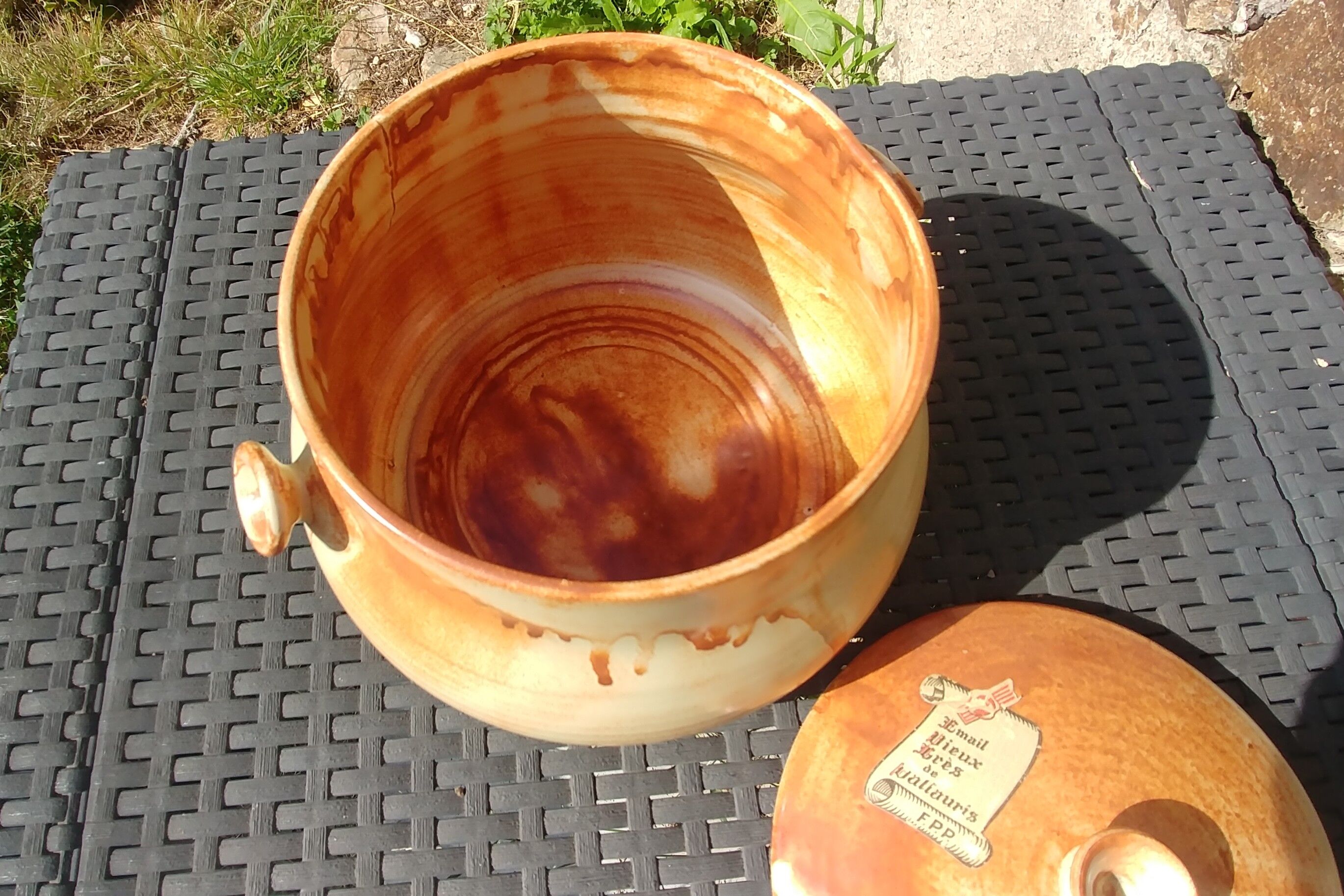 Soup bowl/table bin Vieux Grès de Vallauris F.P.P. Vintage