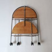 Desserte roulante pliante en bois massif