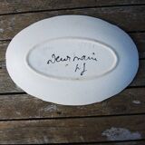 Antique Hand Painted Ceramic Rooster Dish