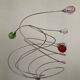 Design lamp of the 80s in brushed aluminum and glass paste