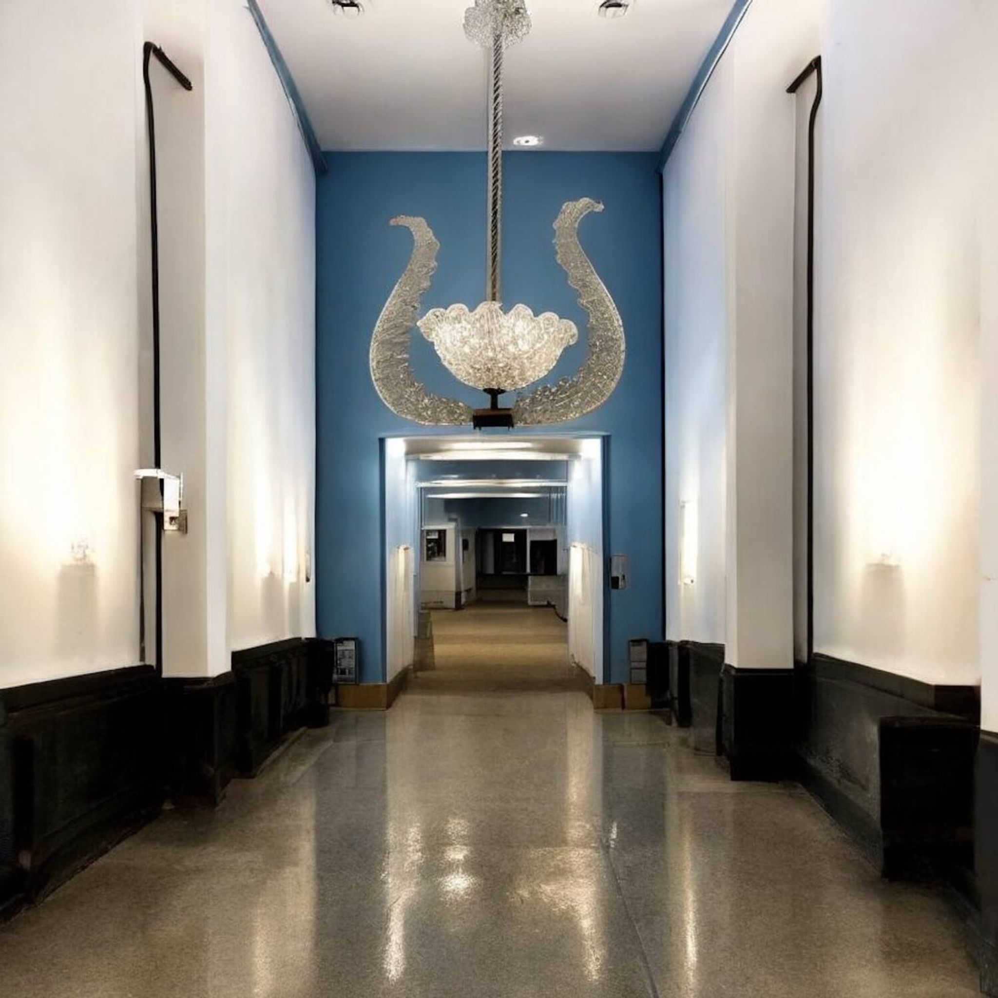 Barovier Murano Glass Pendant Light, Italy, 1940s
