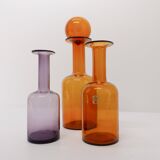 Set of 3 Scandinavian bottle vases Otto Brauer 1960