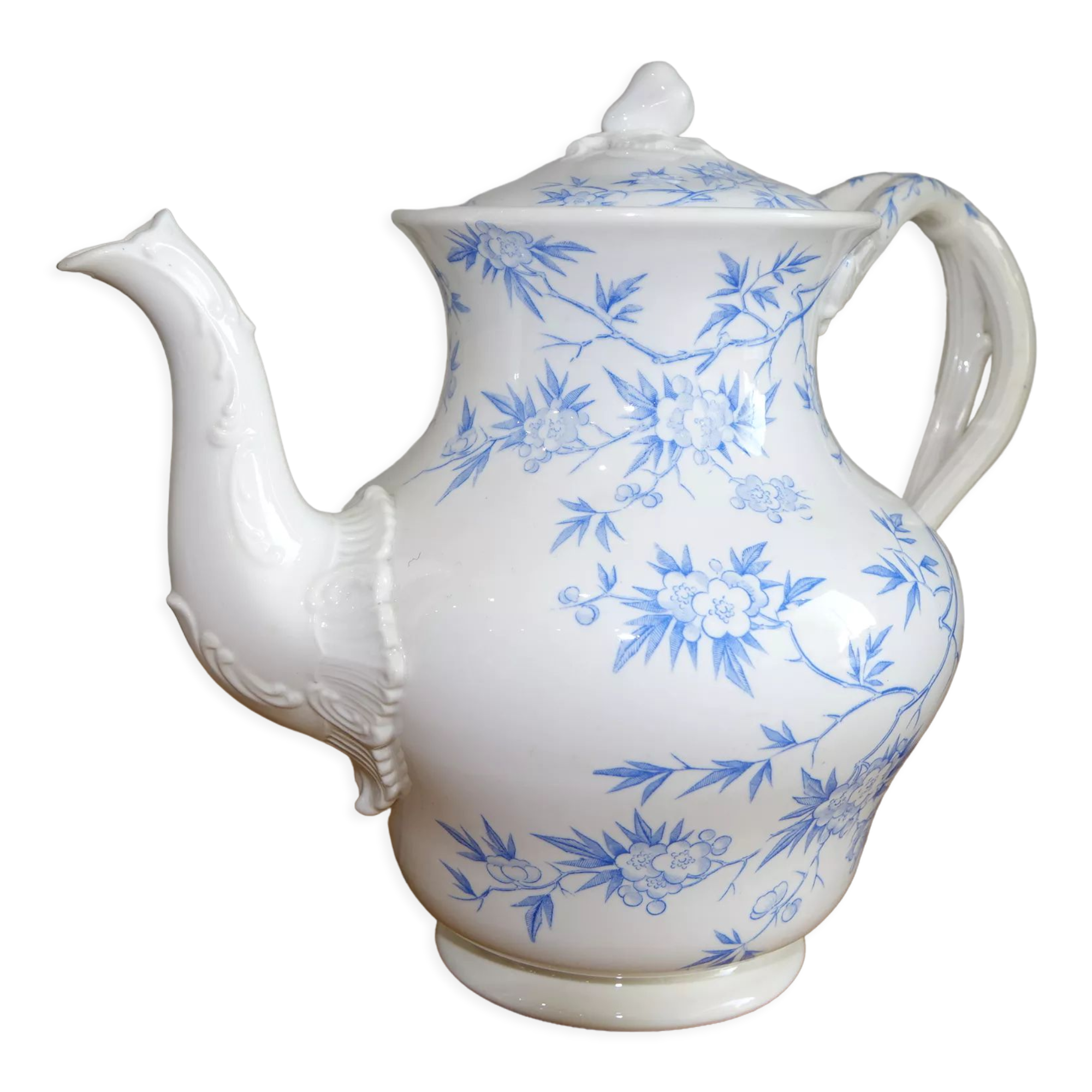 Teapot Sarreguemines model thorns - blue
