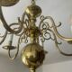 Antique Dutch 6-light chandelier in solid bronze