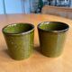 Mugs cups enameled stoneware 60s vintage