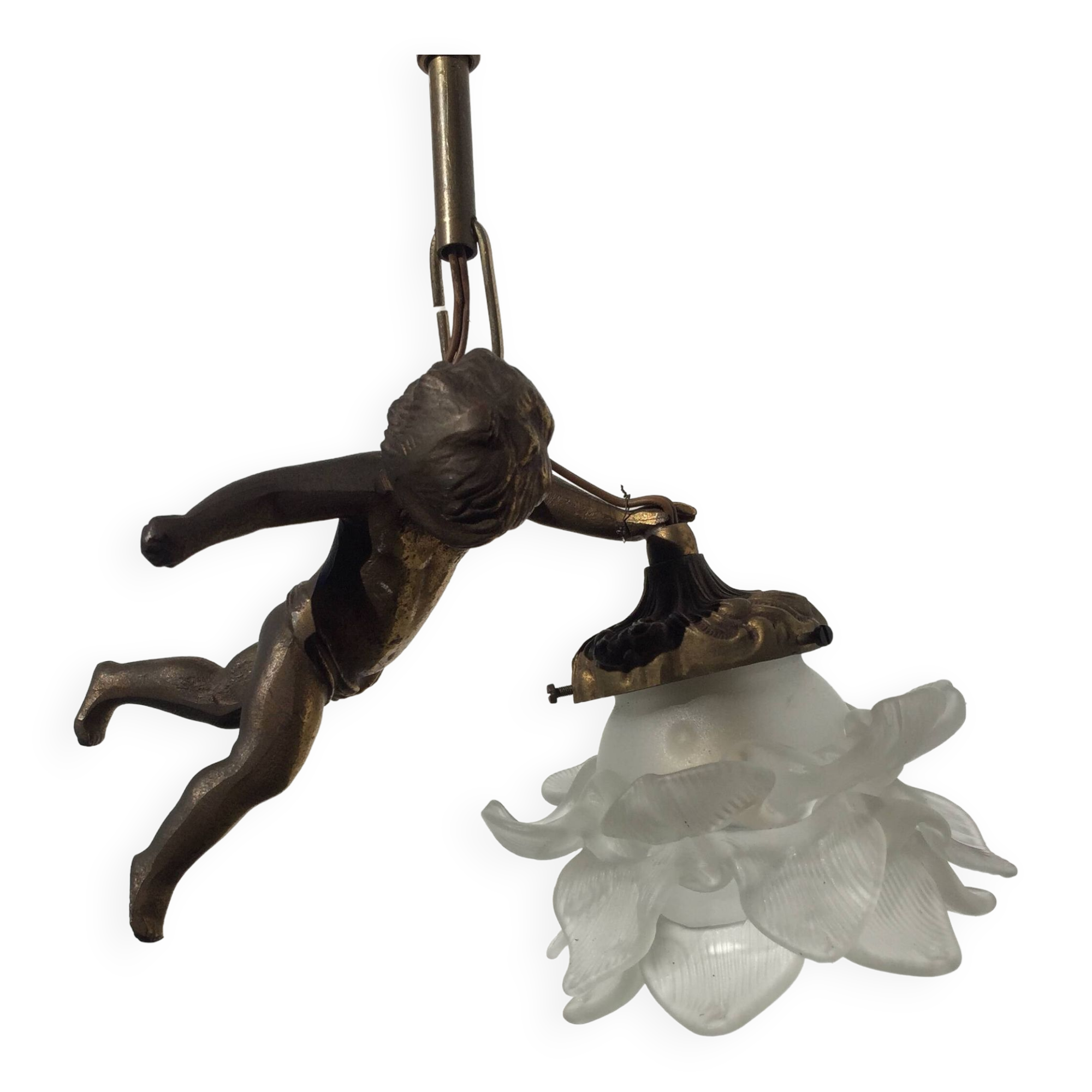 Bronze cherub chandelier