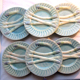 6 blue asparagus plates in slip from Lunéville KG Art Deco