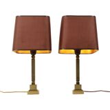 Paire de lampes de table en laiton de style Boulanger des années 50, 45 cm